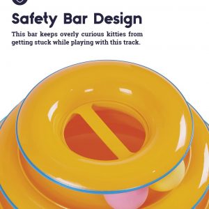 Catstages Tower of Tracks Interactive 3-Tier Cat Track Toy with Spinning Balls, Orange